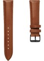 Trendhim Bracelet de montre en cuir brun havane de 21 mm avec boucle noire - Système de fixation rapide