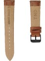 Trendhim Bracelet de montre en cuir brun havane de 21 mm avec boucle noire - Système de fixation rapide