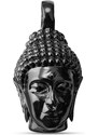 Lucleon Pendentif Bouddha en acier inoxydable noir