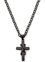 Lucleon Collier à croix et symbole de l'infini - couleur gunmetal