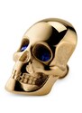 Trendhim Pendentif pour montre Le crâne en acier inoxydable doré et zircones bleues