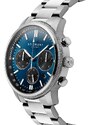Seizmont Chronum | Montre chronographe en acier inoxydable argenté et bleu