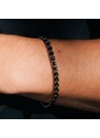 Lucleon Essentials | Bracelet à maille vénitienne arrondie gris anthracite 5 mm