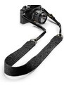 Trendhim Sangle pour appareil photo | Coton vintage noir & Cuir
